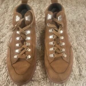 Brown Suede High-Top Sneakers